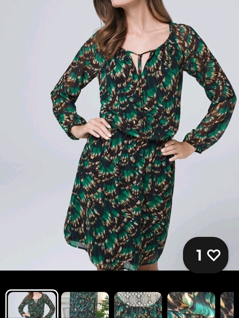 White House Black Market Black and Teal Abstract Dress